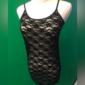 Michael Stars black stretch lace camisole one size fits most
